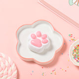 80g White-based Pink Cat Paw Taba Squishy