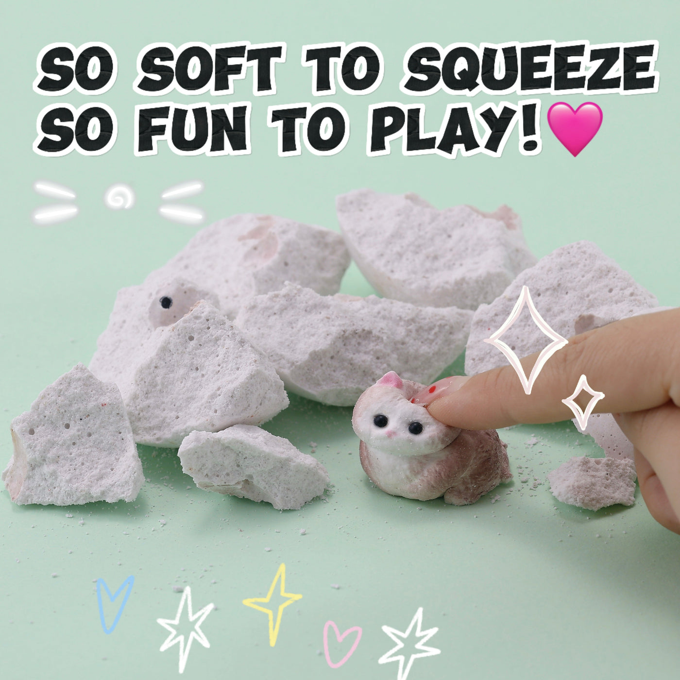FUFUSQUISHY White Ball Squishy Dig Kit