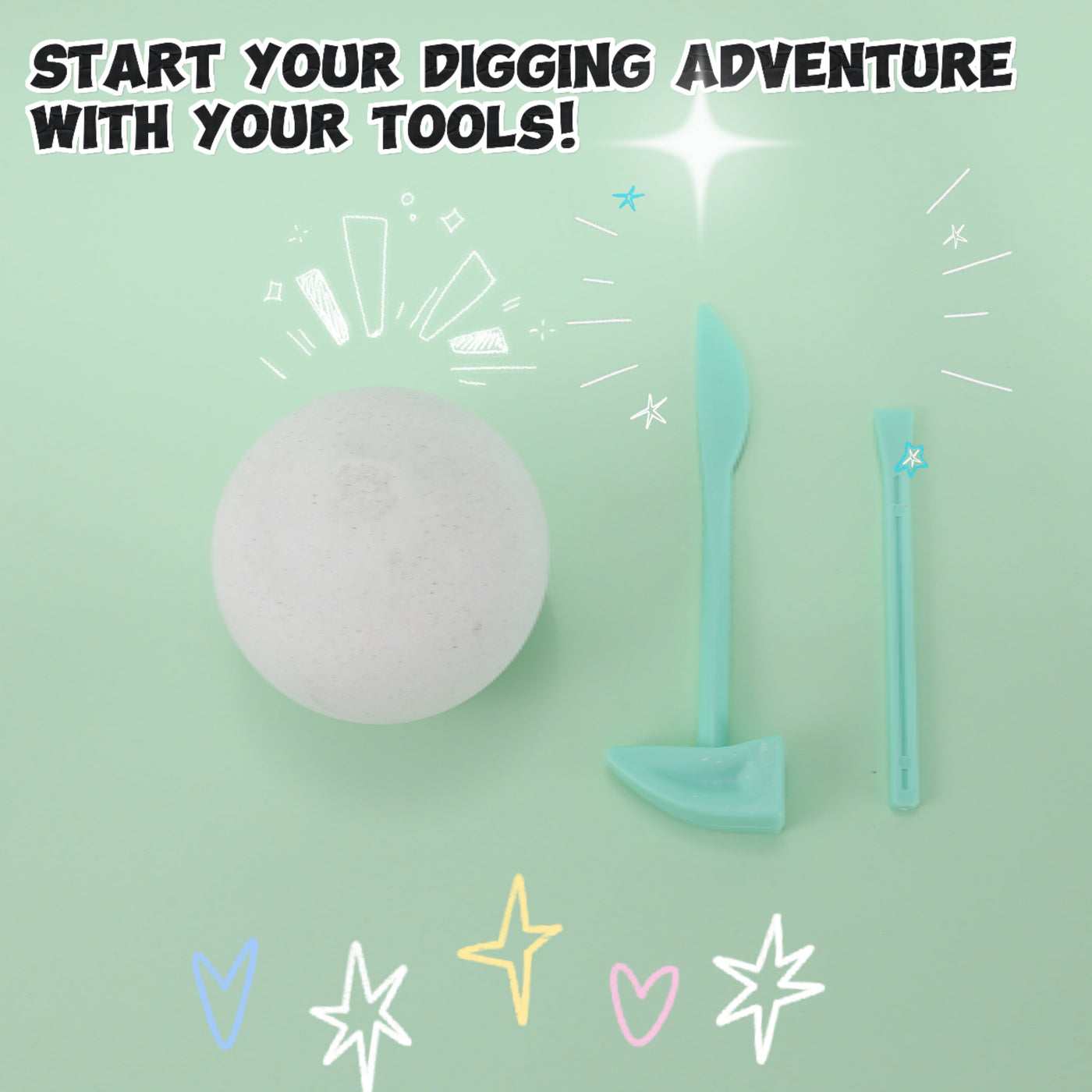 FUFUSQUISHY White Ball Squishy Dig Kit