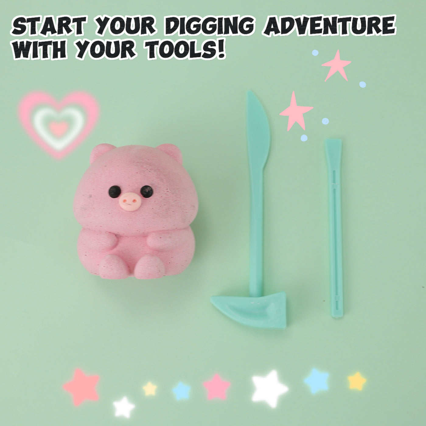 FUFUSQUISHY Little Pig Squishy Dig Kit