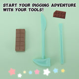 FUFUSQUISHY 7pc Mini Chocolate Squishy Dig Kit