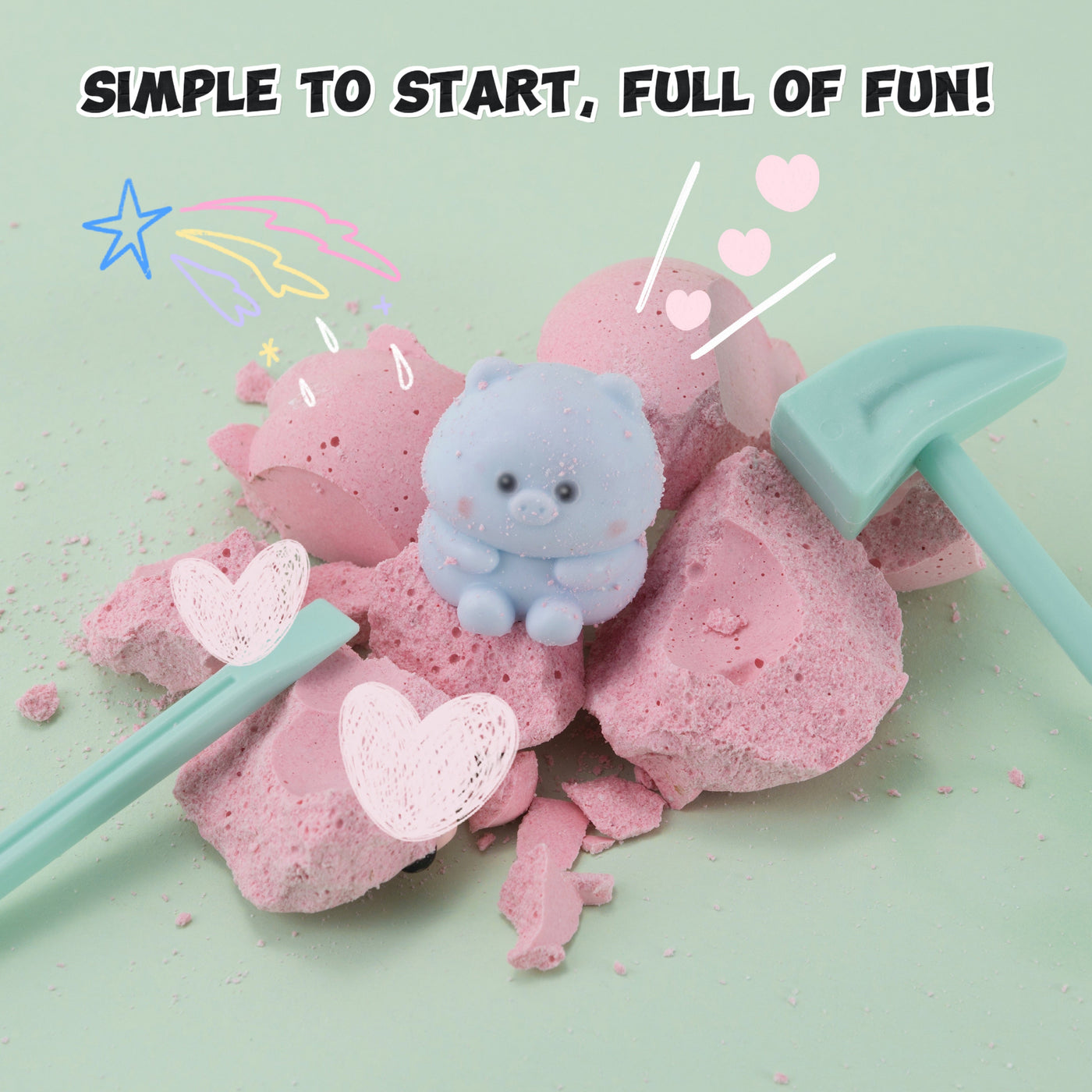 FUFUSQUISHY Little Pig Squishy Dig Kit