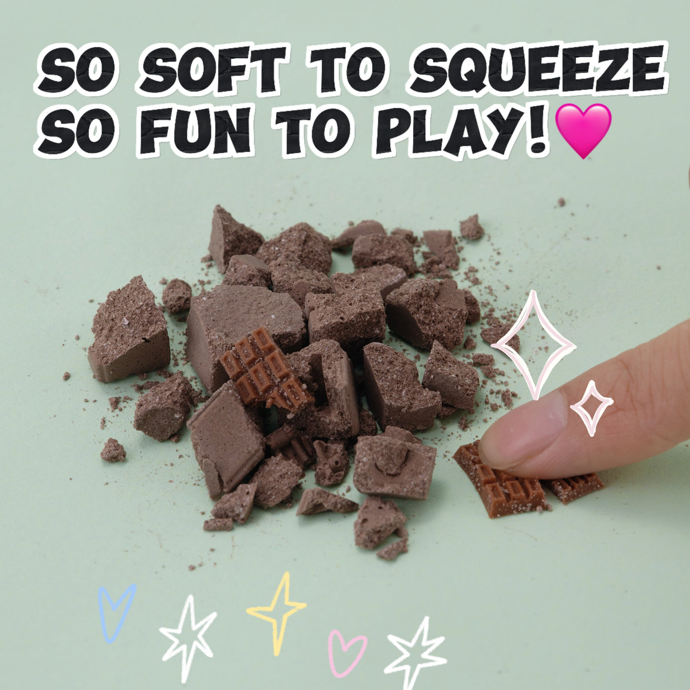 FUFUSQUISHY 7pc Mini Chocolate Squishy Dig Kit