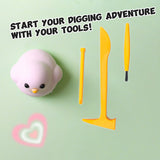 FUFUSQUISHY White Chicken Squishy Dig Kit