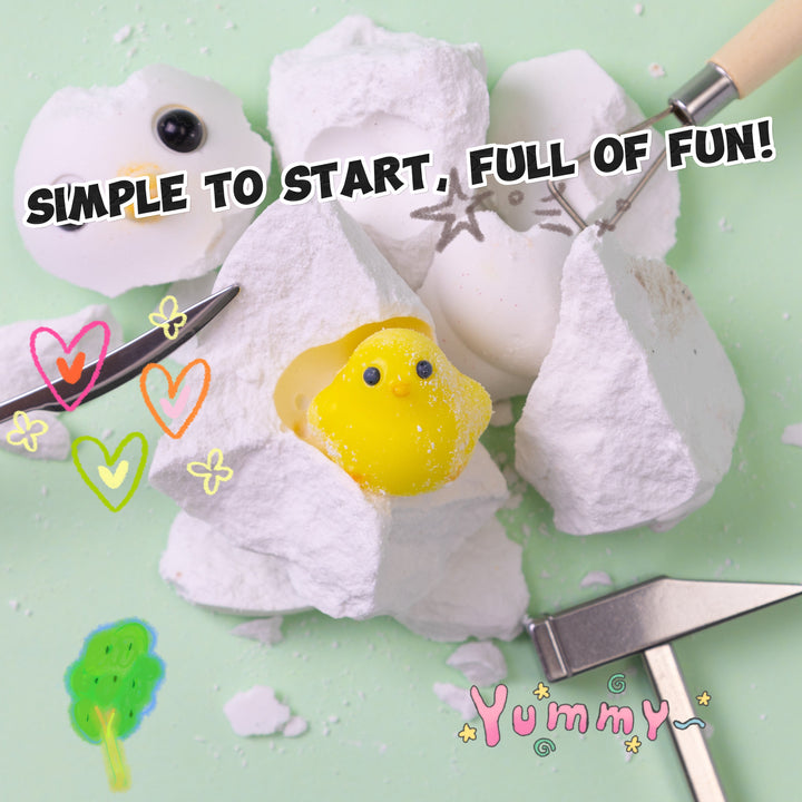 FUFUSQUISHY White Chicken Squishy Dig Kit