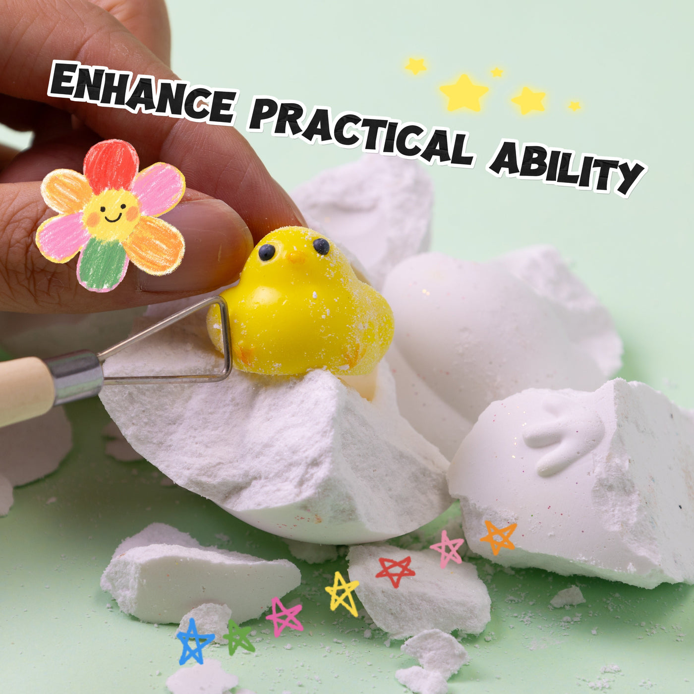 FUFUSQUISHY White Chicken Squishy Dig Kit