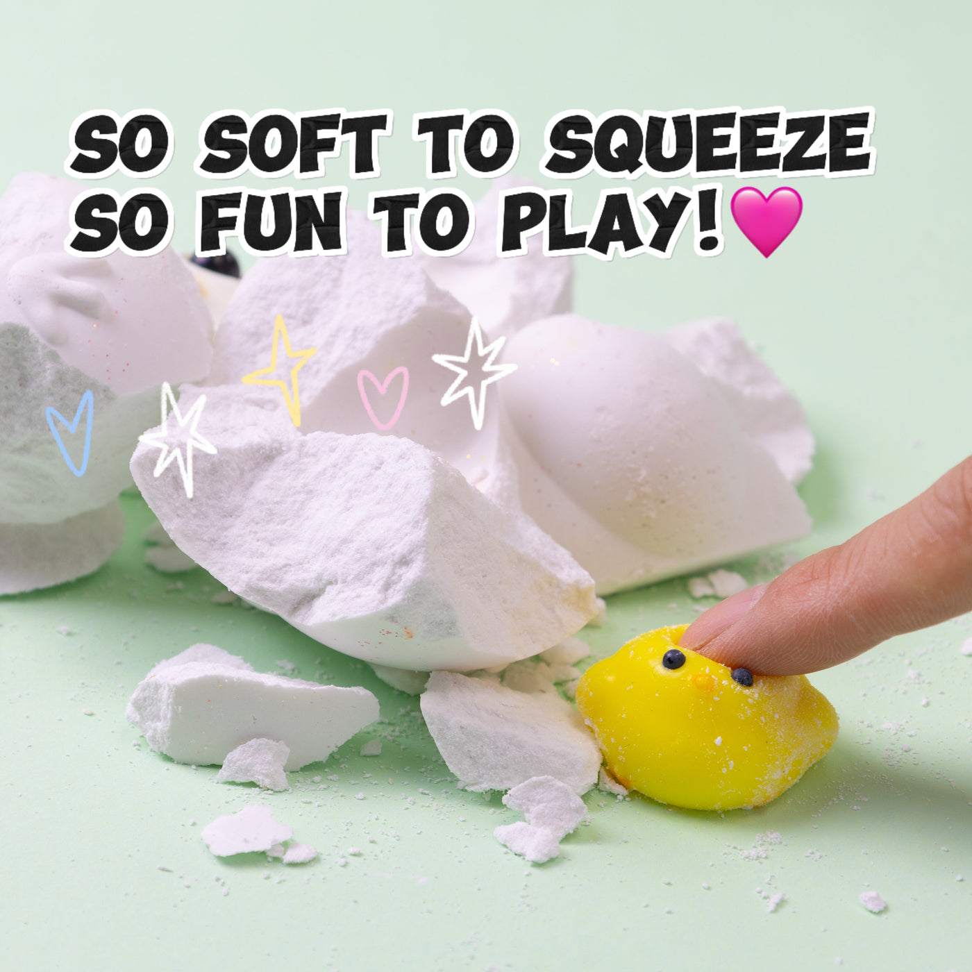 FUFUSQUISHY White Chicken Squishy Dig Kit