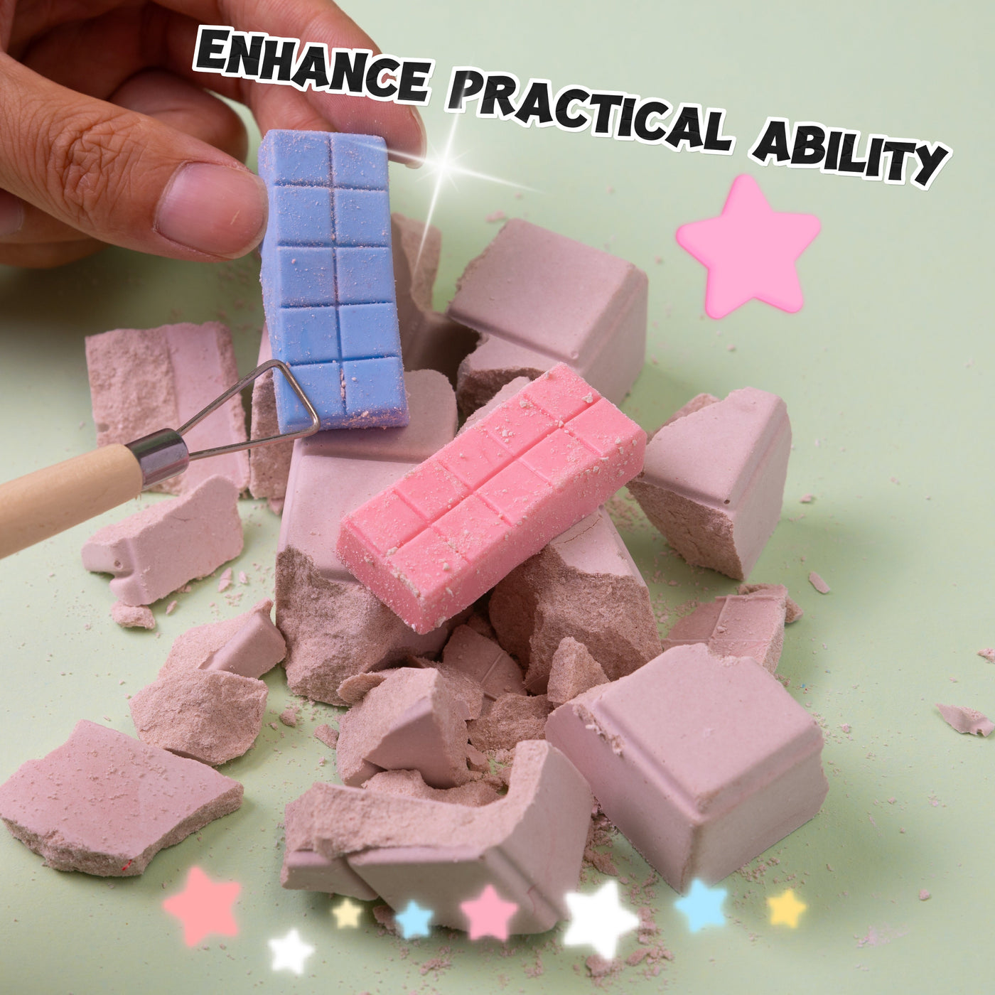 FUFUSQUISHY Chocolate Bar Squishy Dig Kit