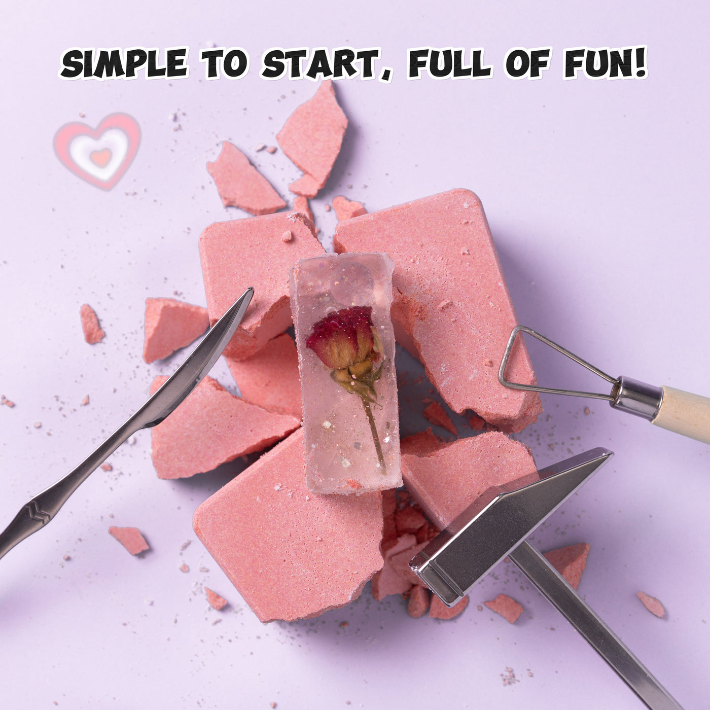 FUFUSQUISHY Frozen Rose Squishy Dig Kit