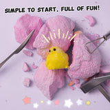 FUFUSQUISHY Pink Realistic Chicken Squishy Dig Kit