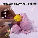 FUFUSQUISHY Pink Realistic Chicken Squishy Dig Kit