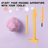 FUFUSQUISHY Pink Realistic Chicken Squishy Dig Kit
