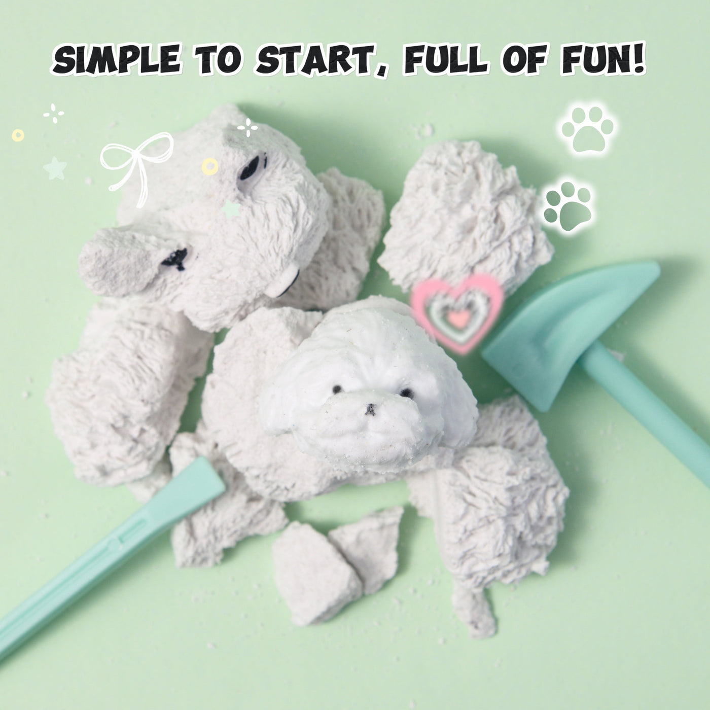 FUFUSQUISHY Puppy Head Squishy Dig Kit