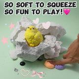 FUFUSQUISHY Giant White Chicken Dig Kit (include 1 middle chicken+2mini chicks)