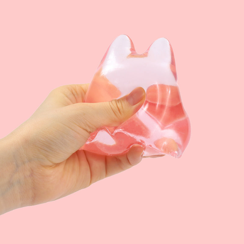 250g Crystal Pink Faceless Bunny Taba Squishy