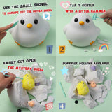 FUFUSQUISHY Giant White Chicken Dig Kit (include 1 middle chicken+2mini chicks)