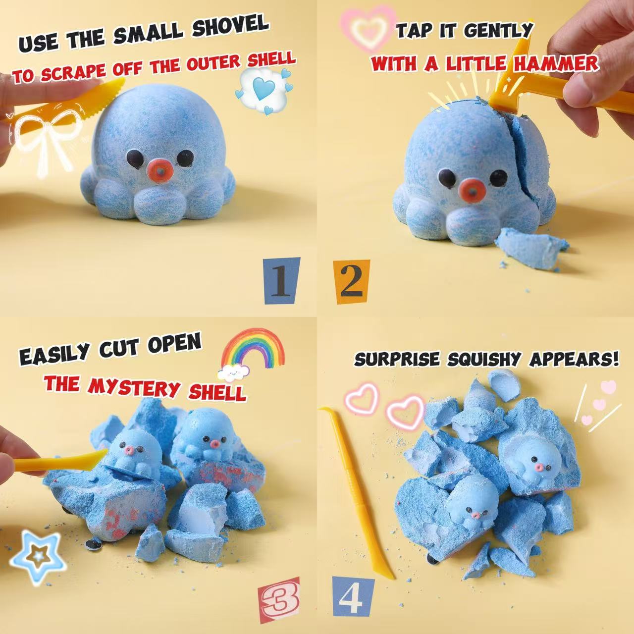 FUFUSQUISHY Octopus Squishy Dig Kit
