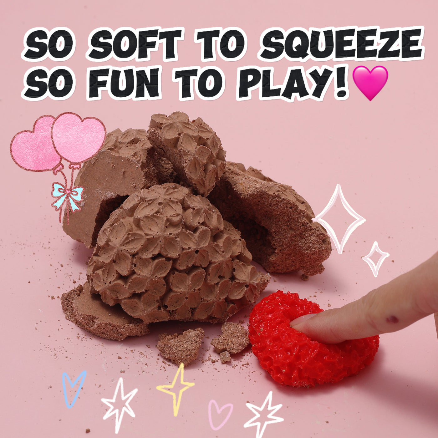 FUFUSQUISHY Flower Heart Squishy Dig Kit