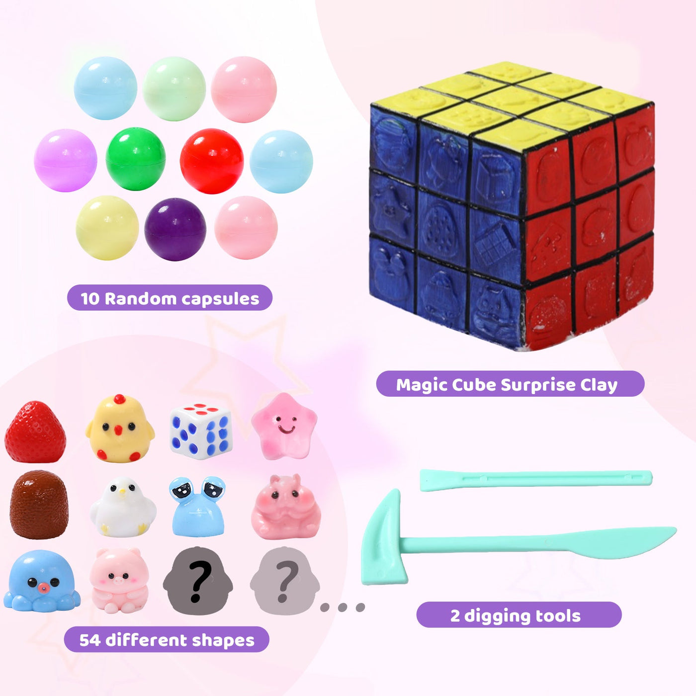 FUFUSQUISHY Magic Cube Surprise Dig Kit