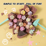FUFUSQUISHY Chocolate Middle Large Cat Paw Dig Kit (20+ mini cat paw squishies)
