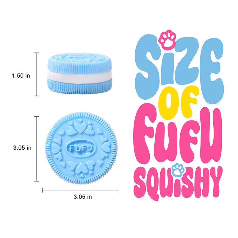 200g Blue Heart FUFU Cookie Taba Squishy