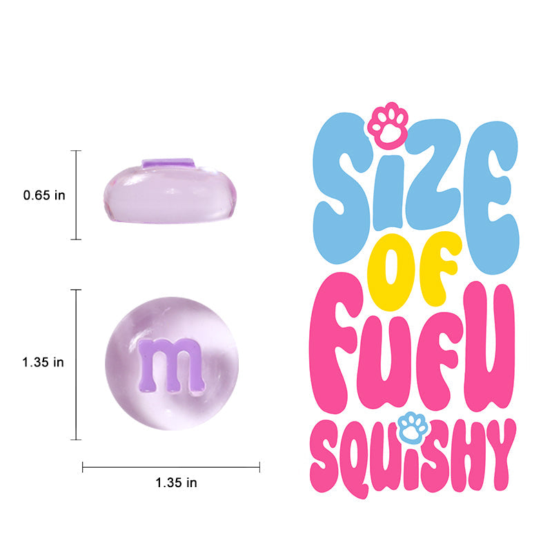 7PC Rainbow Crystal M&M Taba Squishy