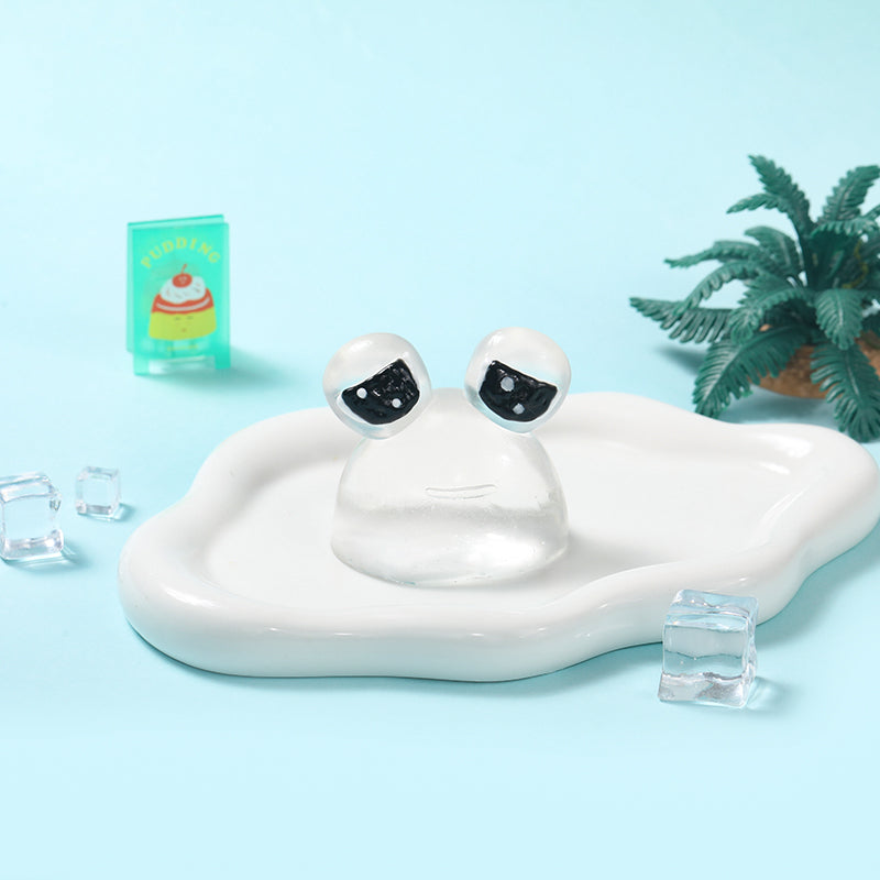 100g Crystal Sad Frog Pou Taba Squishy