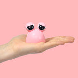 70g Pink Sad Frog Pou Taba Squishy