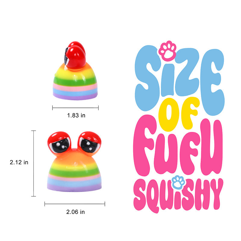 70g Rainbow Sad Frog Pou Taba Squishy