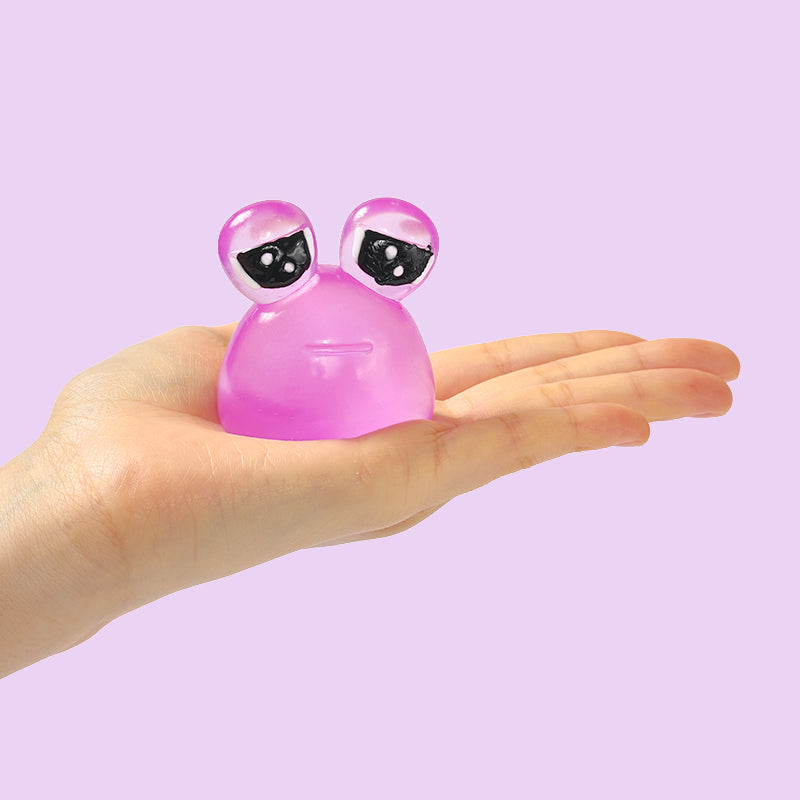 100g Crystal Purple Sad Frog Pou Taba Squishy