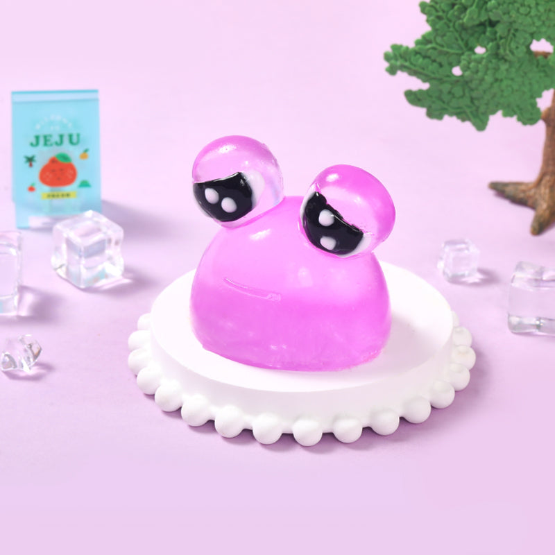 100g Crystal Purple Sad Frog Pou Taba Squishy