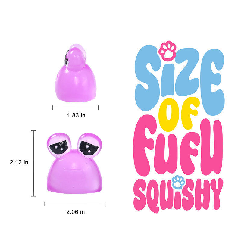 100g Crystal Purple Sad Frog Pou Taba Squishy